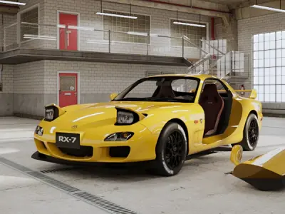 Mazda RX7 Spiritr 2002 - Car Sport Low-poly 3D model