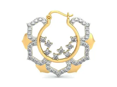 Solitaire Women Earring 3D print model 9