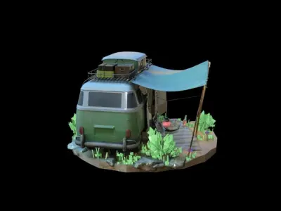 bus traveler kombi adventure 3D model