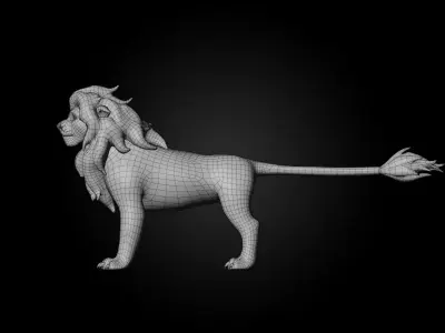 Dark Lion - Stylized Rigged Character from the Lion Pride Series Low-poly 3D model