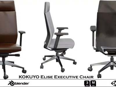 KOKUYO Elise Executive Chair Low-poly 3D model