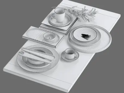 Decor Japanese dishes Set 87 3D model