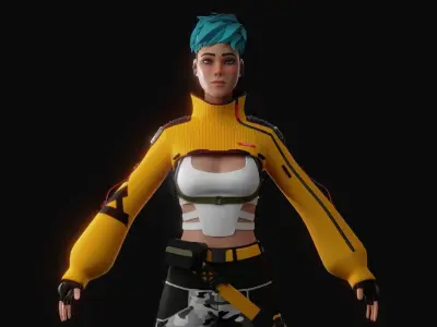 Rigged Female character Free 3D model