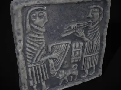 Musicians Relief Sculpture Low-poly 3D model