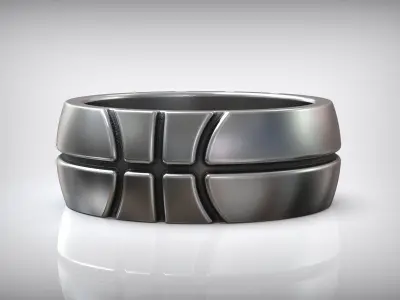 Basketball Ball Polished Wedding Band 3D print model