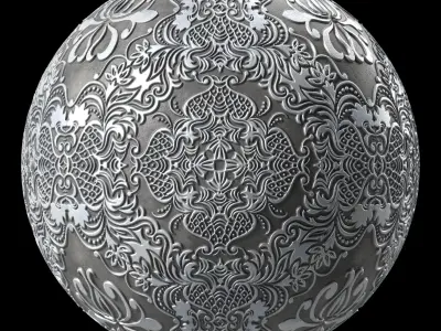 Plaster Materials 7- Ornament Plaster Pbr 4k seamless Sbsar Low-poly 3D model