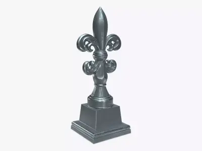 Sculpture fleur de lis garden statue 3D model