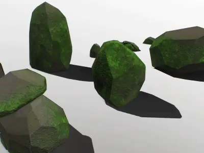 Stylized Rocks Set vol 01  Low-poly 3D model