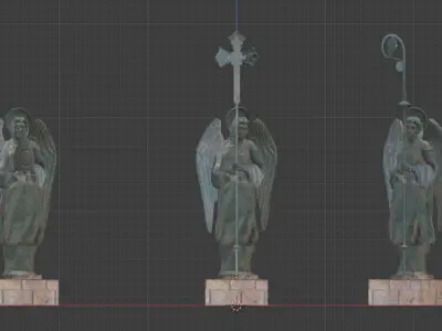 Angels Statues Low-poly 3D model