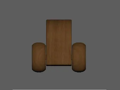 Wooden Toy Car 3D model 5