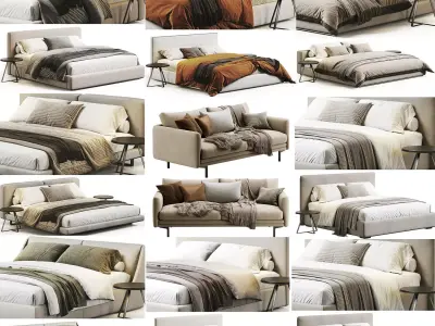 Bed Colection 04 - 10 Items 3D model