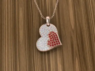 Heart Pendant 3D print model shop