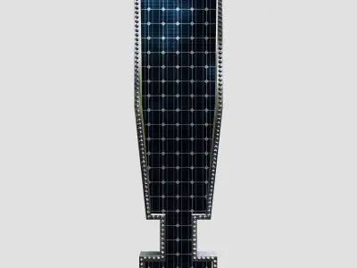 Solar Panel Exclamation Mark 3D model