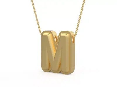Model 1196 M Initial Letters Charm Balloon 20mm 3D print model