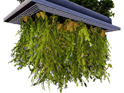 Modern Hanging Planter with Cascading Plants Low-poly 3D model