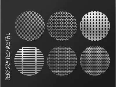 Perforated metal 1-7 3D Model Collection