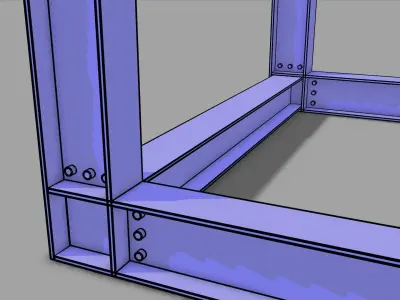 2D Steel Frame Low-poly 3D model