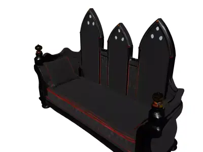 Gothic Ornate Victorian Sofa Low-poly 3D model