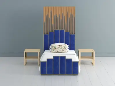 Luxury Single Bed 3D model