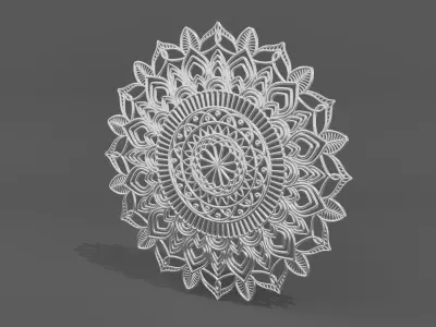 Silver coloured mandala renewed  3D model