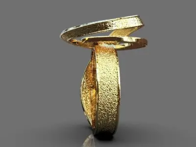 Stylized ring 3D print model
