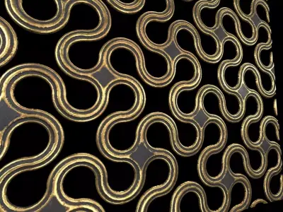 4K GOLDEN PANELS   Low-poly 3D model