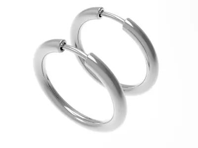 Round Hoop Earrings  3D print model