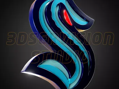Seattle Kraken logo - Cinematic - 3D print 3D model