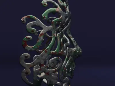 Tribal Metal Mask 3D model