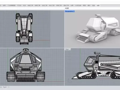 Sci-fi armored vehicle 3D model