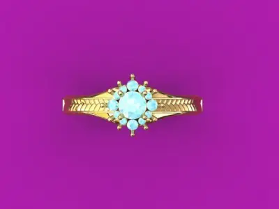 Fancy diamond ring 3D print model