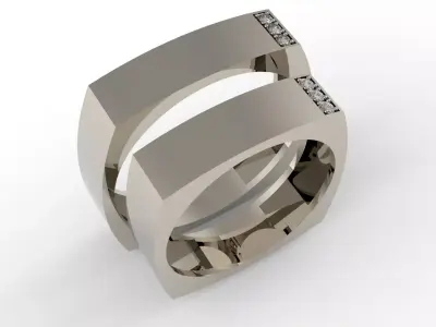 Twin Souls wedding ring set 3D print model