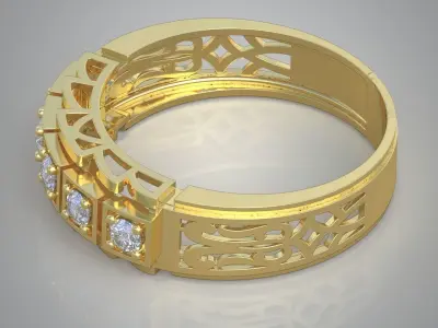 Diamond ring 0452 3D printable model Free 3D print model