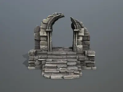 ruin gate Low-poly 3D model