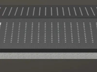 Warehouse with stock and bunker 3D model