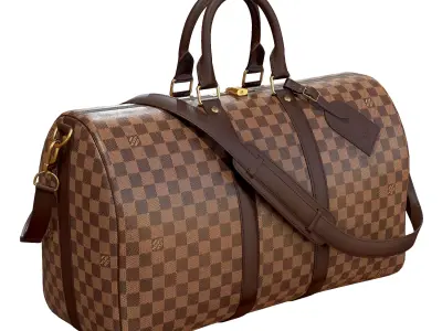 Louis Vuitton Bag Keepall Bandouliere 45 Damier Ebene Low-poly 3D model