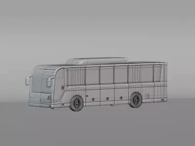 Cartoon Bus  Low-poly 3D model