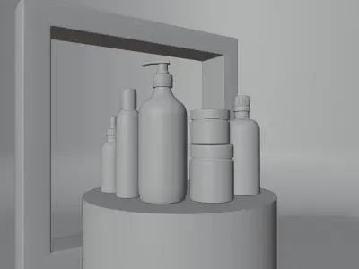 realistic body care skincare bottle bathroom decoration  3D model