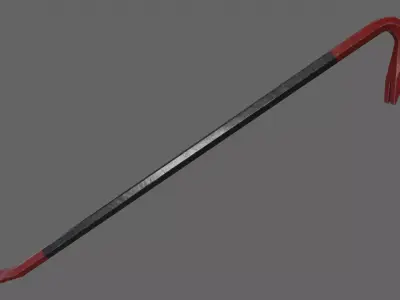 PBR Crowbar V3BlackRed Low-poly 3D model