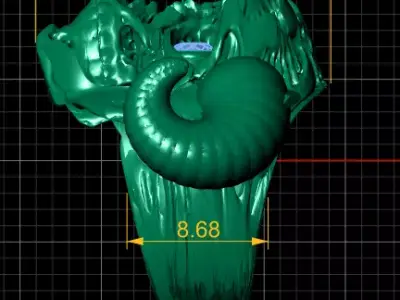 Gold ram skull ring 3D printable model   3D print model