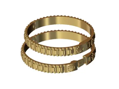 Watch crown presidential link flexture clasp bracelet Size M  3D print model