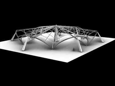 Architectural Pavilion Structure 6 sides 3D model