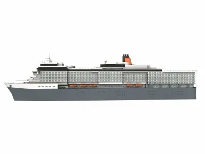 Cruise Ship Low-poly Low-poly 3D model