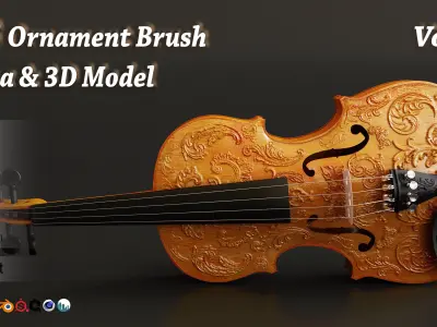103 Ornament Brush  Alpha 3D model Vol 8 3D model