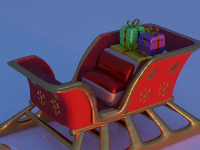 Santa Claus sleigh 3D model