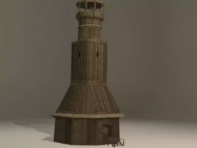 Antique lighthouse Low-poly 3D model
