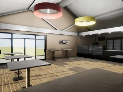  Airport Terminal Low-poly 3D model