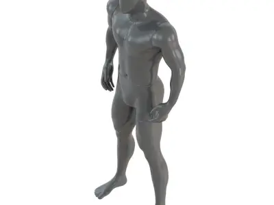 Gray abstract male mannequin sport figure 85 3D model
