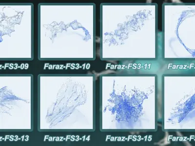 30 Fluid Splash 3D Model IMM Brush Vol 3 3D model