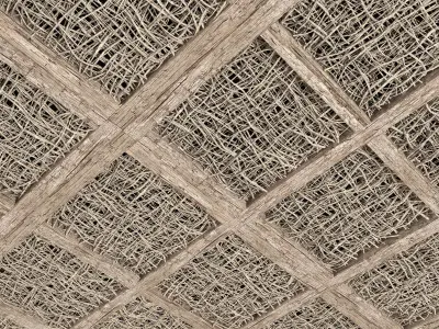 Ceiling white branch decor n1 3D model